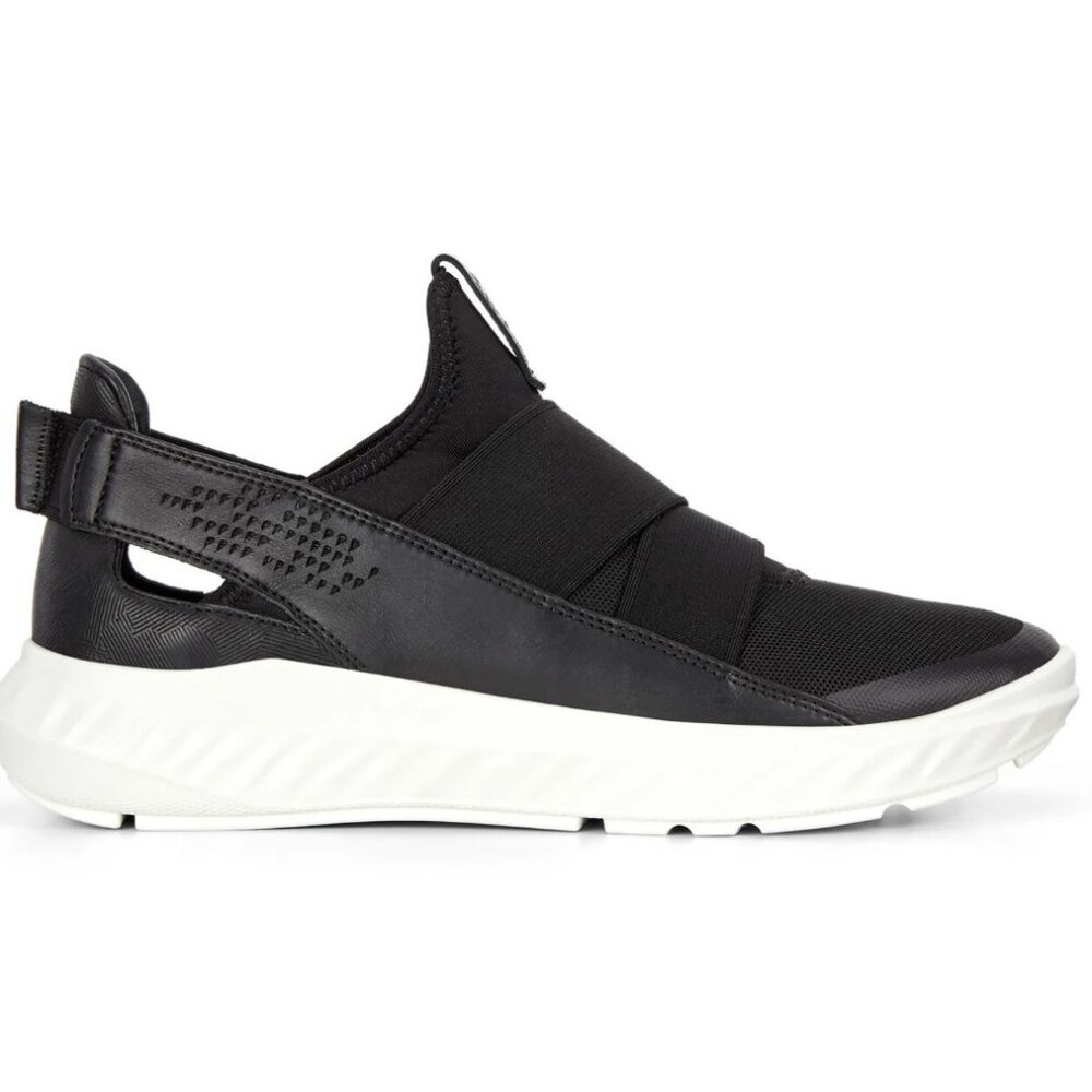 ECCO Women's St.1 Lite Slip on Sneakers Shoes Black White Women's US 9 EU40